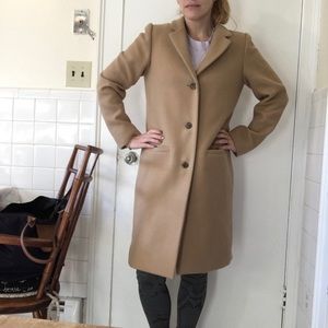 Aritzia Babaton Silk Lined Wool Coat Camel Tan